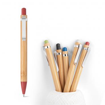 Esferográfica. Bambu Clipe de metal.